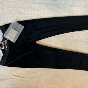 Tom Ford 
Black Velvet Stretch Signature Leggings